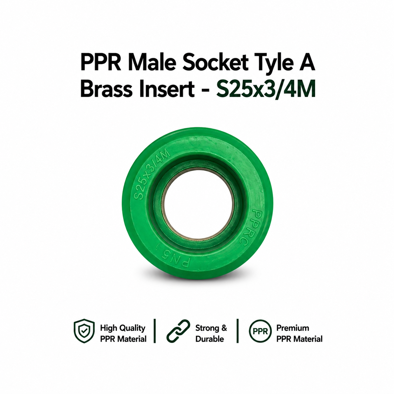 PP-R Male Socket Tyle A Brass Insert - S25x3/4M